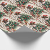 Saint Bernard Christmas Tree Watercolor  ラッピングペーパー (角)