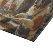 Saint Bernard Cooking in Kitchen カッティングボード (角)