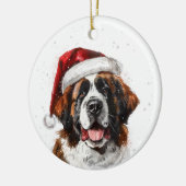 Saint Bernard Dog Christmas Personalized セラミックオーナメント (左)