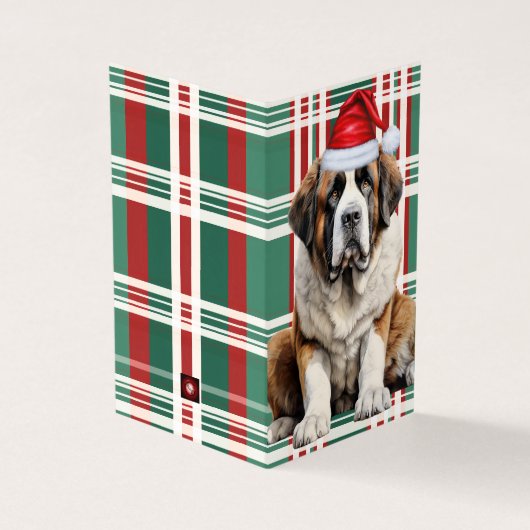 Saint Bernard Dog Holiday Plaid Christmas (外部)
