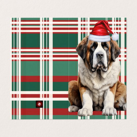 Saint Bernard Dog Holiday Plaid Christmas (外部フラット)