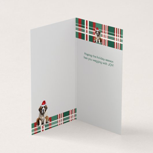 Saint Bernard Dog Holiday Plaid Christmas (内部)
