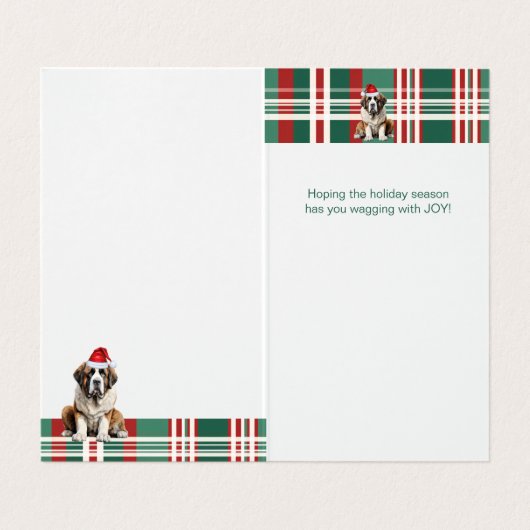 Saint Bernard Dog Holiday Plaid Christmas (内部フラット)