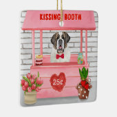Saint Bernard Dog Valentine's Day Kissing Booth セラミックオーナメント (右)