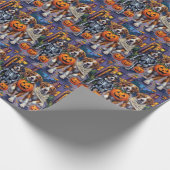 Saint Bernard Dogs in Halloween Costumes ラッピングペーパー (角)