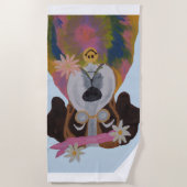 Saint Bernard Hippie ビーチタオル (正面)