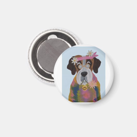 Saint Bernard Hippie マグネット (正面/裏面)