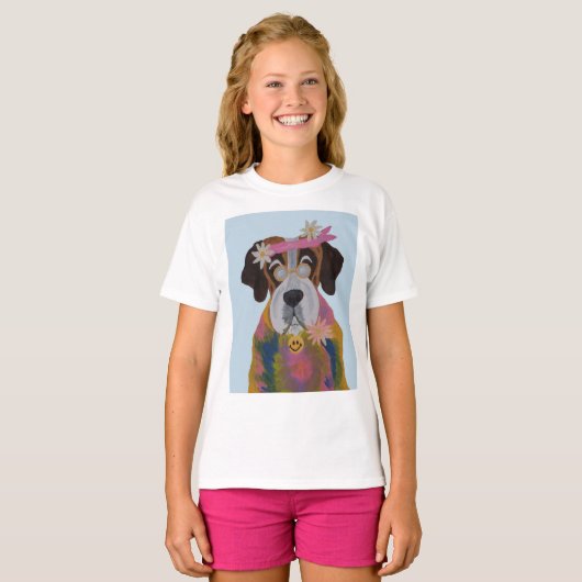 Saint Bernard Hippie Tシャツ (正面フル)