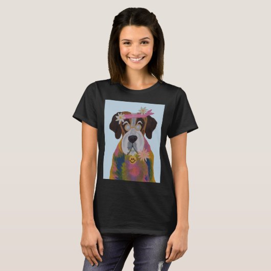 Saint Bernard Hippie Tシャツ (正面フル)