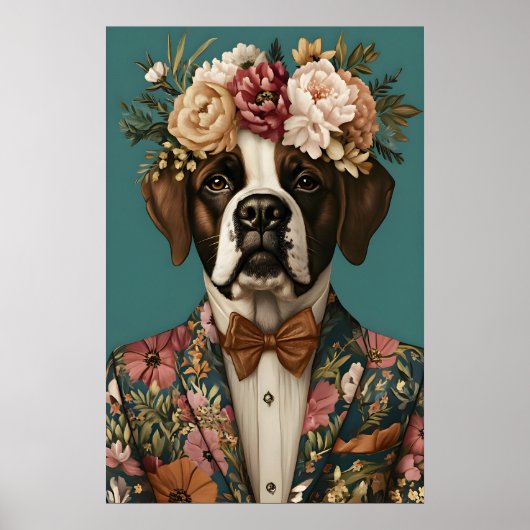 Saint Bernard In Suit Poster, Saint Bernard ポスター (正面)