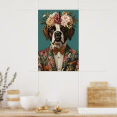 Saint Bernard In Suit Poster, Saint Bernard ポスター (キッチン)