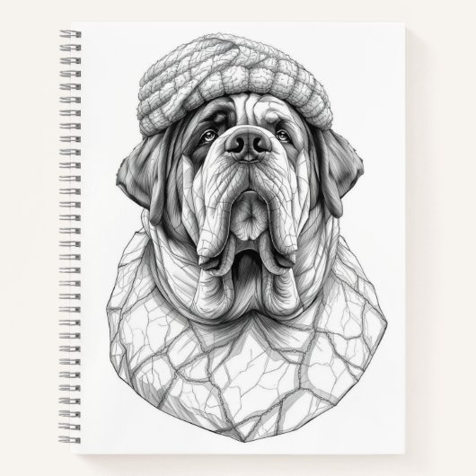 Saint Bernard Marble Statue Antique Style Notebook ノートブック (正面)