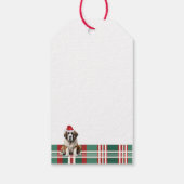 Saint Bernard Red Green Plaid Dog Lover Christmas ギフトタグ (裏面)