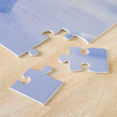 Saint Bernard Snowy Mountain Lodge Christmas Dog ジグソーパズル (側面)