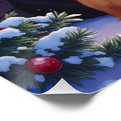 Saint Bernard Snowy Mountain Lodge Christmas Dog ポスター (コーナー)