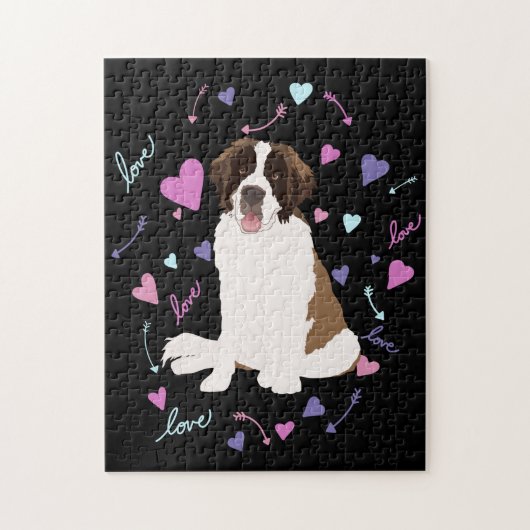 Saint Bernard Valentines Day  ジグソーパズル (縦)