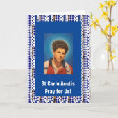 Saint Carlo Acutis Folded Greeting Card カード (黄色い花)