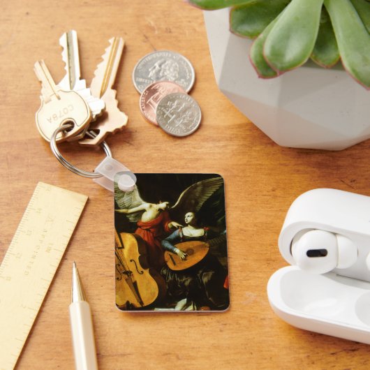 Saint Cecilia and the Angel by Carlo Saraceni キーホルダー (デスク)