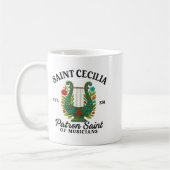 Saint Cecilia Patron Saint Of Musicians Catholic M コーヒーマグカップ (左)