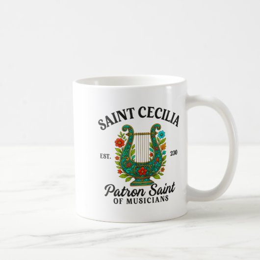 Saint Cecilia Patron Saint Of Musicians Catholic M コーヒーマグカップ (右)