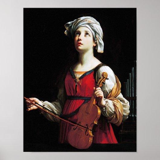Saint Cecilia (St. Cecilia), Guido Reni ポスター (正面)
