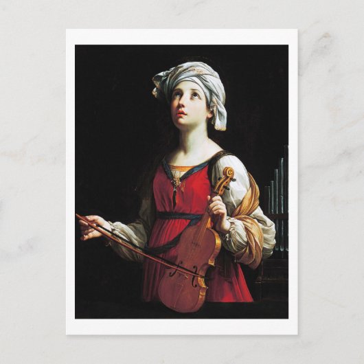 Saint Cecilia (St. Cecilia), Guido Reni ポストカード (正面)
