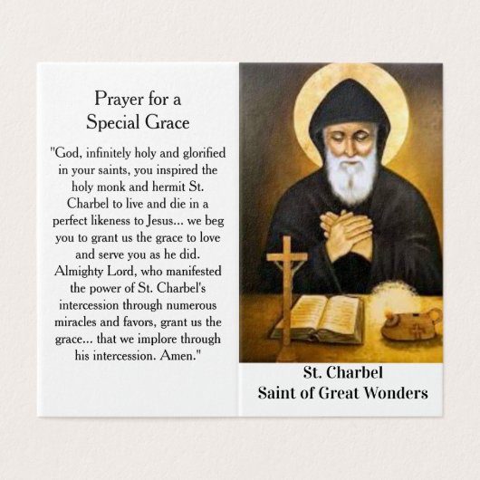 Saint Charbel Prayer Card (外部フラット)