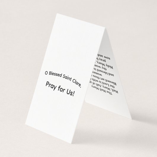 Saint Clare of Assisi Prayer Card (裏面)