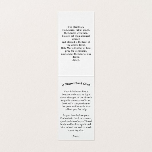 Saint Clare of Assisi Prayer Card (内部フラット)