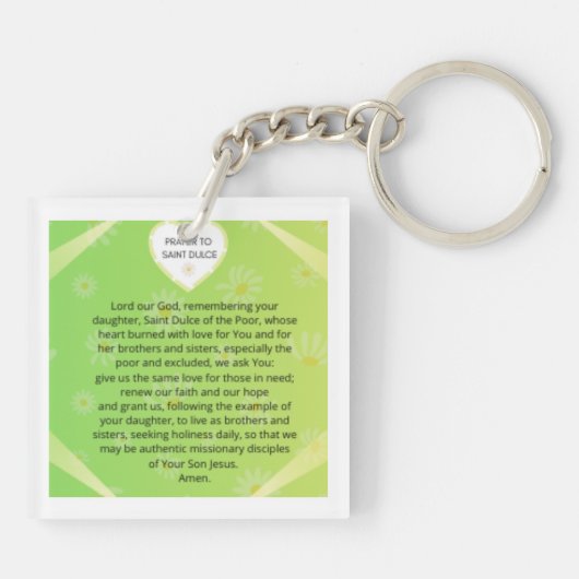 Saint Dulce of the poor souvenir キーホルダー (裏面)