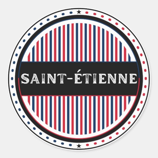 Saint-Étienne City Pride Emblem – French Identity ラウンドシール (正面)