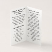 Saint Francis of Assisi Prayer Card (内部)