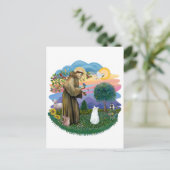 Saint Francis - White Cat (American SH) ポストカード (スタンド正面)