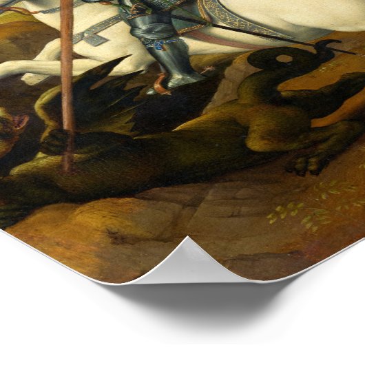 Saint George and the Dragon, 1506 by Raphael ポスター (角)