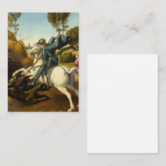 Saint George and the Dragon, 1506 by Raphael 名刺 (正面/裏面)