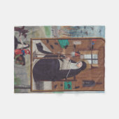 Saint Gertrude of Helfta by Simon Bening フリースブランケット (正面(横))