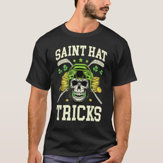 Saint Hat Tricks Hockey Shenanigan Shamrock St Pat Tシャツ (正面)