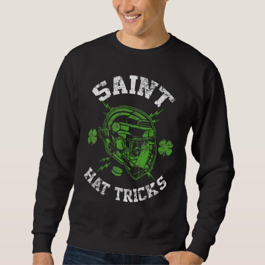 Saint Hat Tricks Leprechaun Lover Hockey St. Patri スウェットシャツ (正面)