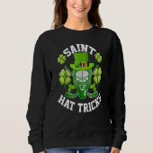 Saint Hat Tricks St Patrick's Day Hockey Hat Trick スウェットシャツ (正面)