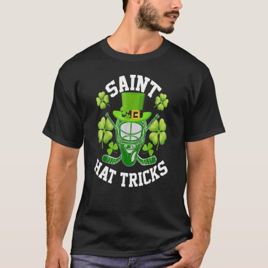 Saint Hat Tricks St Patrick's Day Hockey Hat Trick Tシャツ (正面)