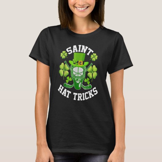 Saint Hat Tricks St Patrick's Day Hockey Hat Trick Tシャツ (正面)