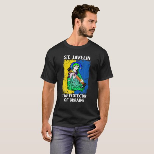 Saint Javelin Protector Of Ukraine Support Ukraine Tシャツ (正面フル)