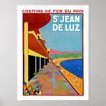 Saint Jean de Luz ポスター<br><div class="desc">Vintage colorful travel poster for Saint Jean de Luz,  France. On the Atlantic coast of France,  Saint Jean de Luz was a famous beach resort at the end of the Nineteenth and early Twentieth centuries,  like it's more famous neighbor Biarritz.</div>