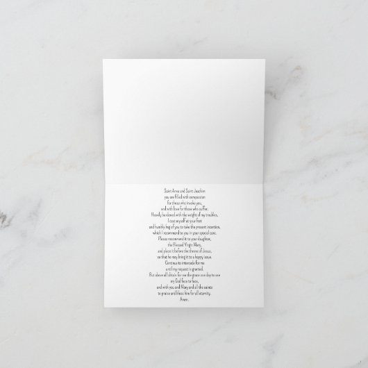 Saint JoachimとAnne-Patrons of Infertiity カード (内部)