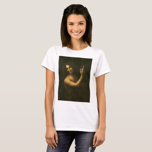 Saint John the Baptist by Leonardo da Vinci Tシャツ (正面フル)