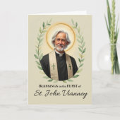 Saint John Vianney Feast Day Blessings Wreath カード (正面)
