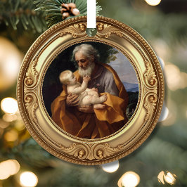 Saint Joseph and Infant Jesus Advent Jesse Tree メタルオーナメント