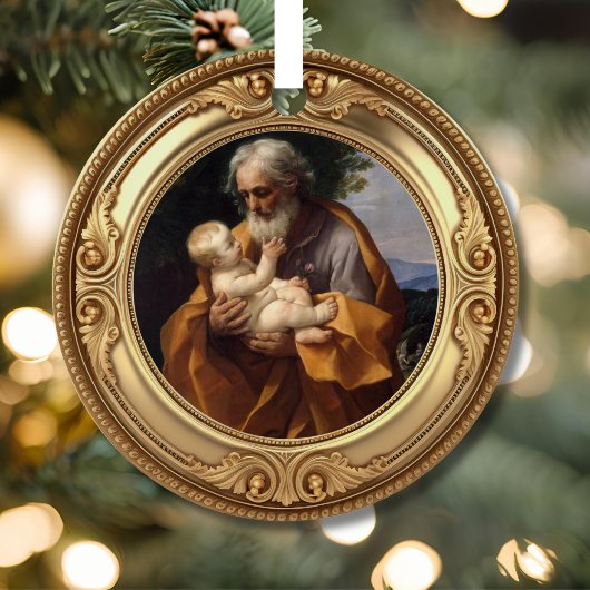 Saint Joseph and Infant Jesus Advent Jesse Tree メタルオーナメント