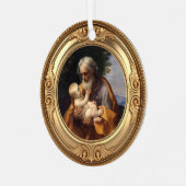 Saint Joseph and Infant Jesus Advent Jesse Tree メタルオーナメント (正面左)