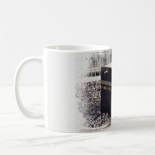 Saint Kaaba, Masjid Al Haram, water color illustra コーヒーマグカップ (左)